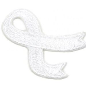 This image shows our Cancer Awareness Ribbon Applique in 6 different ribbon colors