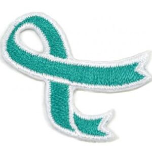 This image shows our Cancer Awareness Ribbon Applique in 6 different ribbon colors