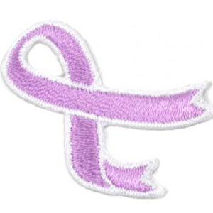 This image shows our Cancer Awareness Ribbon Applique in 6 different ribbon colors