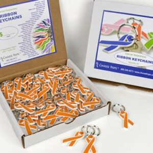 Flexible Cancer Awareness Ribbon Keychain (Box of 50)