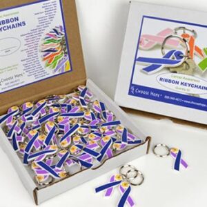 Flexible Cancer Awareness Ribbon Keychain (Box of 50)