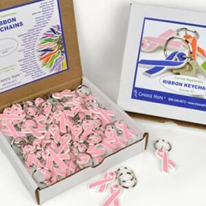 Flexible Cancer Awareness Ribbon Keychain (Box of 50)