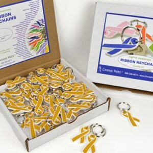 Flexible Cancer Awareness Ribbon Keychain (Box of 50)