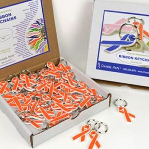 Flexible Cancer Awareness Ribbon Keychain (Box of 50)