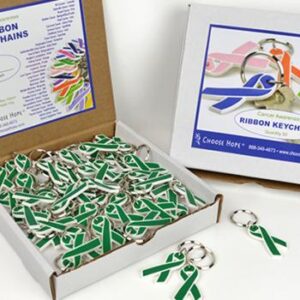 Flexible Cancer Awareness Ribbon Keychain (Box of 50)