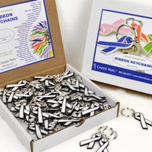 Flexible Cancer Awareness Ribbon Keychain (Box of 50)