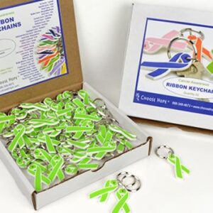 Flexible Cancer Awareness Ribbon Keychain (Box of 50)
