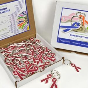 Flexible Cancer Awareness Ribbon Keychain (Box of 50)