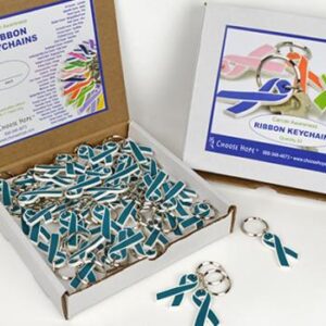 Flexible Cancer Awareness Ribbon Keychain (Box of 50)