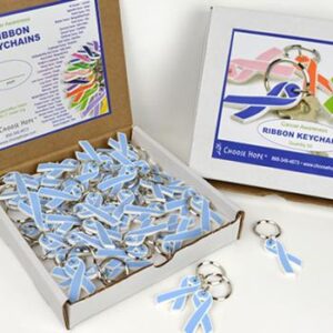 Flexible Cancer Awareness Ribbon Keychain (Box of 50)