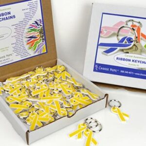 Flexible Cancer Awareness Ribbon Keychain (Box of 50)