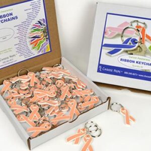 Flexible Cancer Awareness Ribbon Keychain (Box of 50)