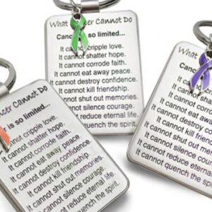 What Cancer Cannot Do® Keychain w/ Ribbon Charm