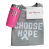 Image showing the Choose Hope® Sweatshirt & Tumbler Gift Set items grouped together for a photo.