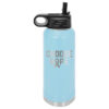 Image shows our Choose Hope 32oz. Stainless Steel Water Bottle in the color light blue representing prostate cancer.