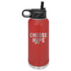 Image shows our Choose Hope 32oz. Stainless Steel Water Bottle in the color red.