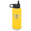 Image shows our Choose Hope 32oz. Stainless Steel Water Bottle in the color yellow representing sarcoma and bone cancer.