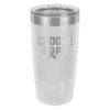 Choose Hope 20oz stainless steel tumbler in white color representing lung cancer with the wording 'choose hope' and a cancer awareness ribbon laser engraved on the tumbler