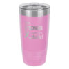 Image showing the I'm Stronger Thank you Think® 20oz. stainless steel tumbler in light purple with laser engraved design