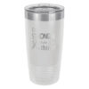 Image showing the I'm Stronger Thank you Think® 20oz. stainless steel tumbler in white with laser engraved design