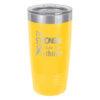 Image showing the I'm Stronger Thank you Think® 20oz. stainless steel tumbler in yellow with laser engraved design