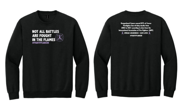 image showing the Firefighter Cancer Awareness Crewneck Sweatshirt in black