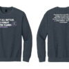 image showing the Firefighter Cancer Awareness Crewneck Sweatshirt in Dark Heather Grey