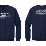 image showing the Firefighter Cancer Awareness Crewneck Sweatshirt in Navy Blue