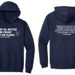 image showing the Firefighter Cancer Awareness Hooded Sweatshirt in Navy
