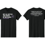 Image showing our Firefighter Cancer Awareness T-shirt in the color black