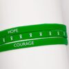 image showing the inspirational mini wristbands in Kelly green representing gallbladder and bile duct cancer awareness