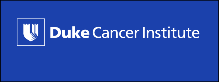 Duke Cancer Institute logo in white on a blue background